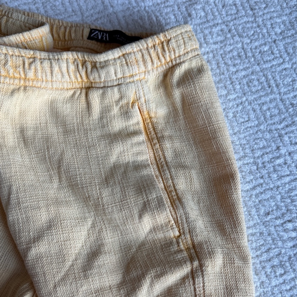 Zara Yellow Drawstring Men Shorts Sz S - Picture 3 of 6